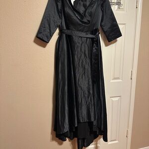JJs House Black Cowl Neck High Low Gown